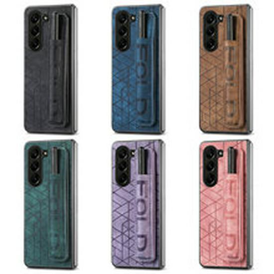 Samsung ZFold7/ZFold6 Leather Card Slot Case with Lanyard - Skin-feel PU Protective Cover