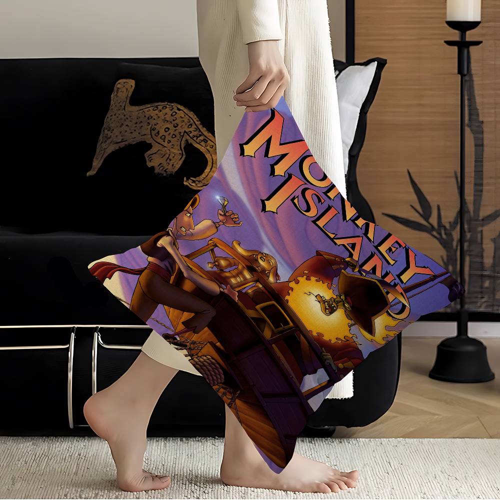 Adventure Decryption Game Mmonkey Iisland Cushion Cover Car Throw Pillow Case For Sofa Car Christmas Gift Xcm Xcm