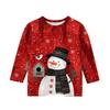 Christmas Day Print Tops For Youth Girls 4-11 Years Round Neck 3/4 Sleeves T-Shirts Trendy Tops Outfit Tees