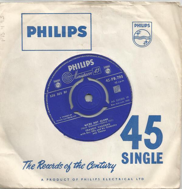 

7inch Record FRANKIE VAUGHAN - We re Not Alone 45PB793 Philips 1958 UK Pop Used
