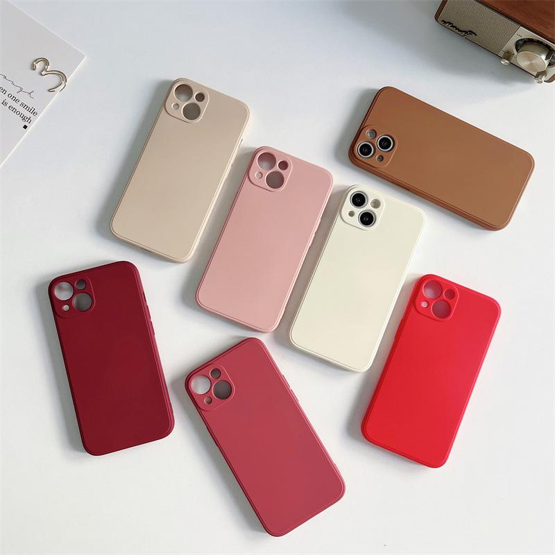 For IPhone 17 ProMax Phone Case 15pro Liquid Silicone for Apple 16E Built-in Velvet 14 Spray Paint 13
