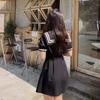 Black Academy Short Sleeve Navy Collar Dress Women's Summer Temperament Waist Skinny Waist Pinch Waist Short Skirt