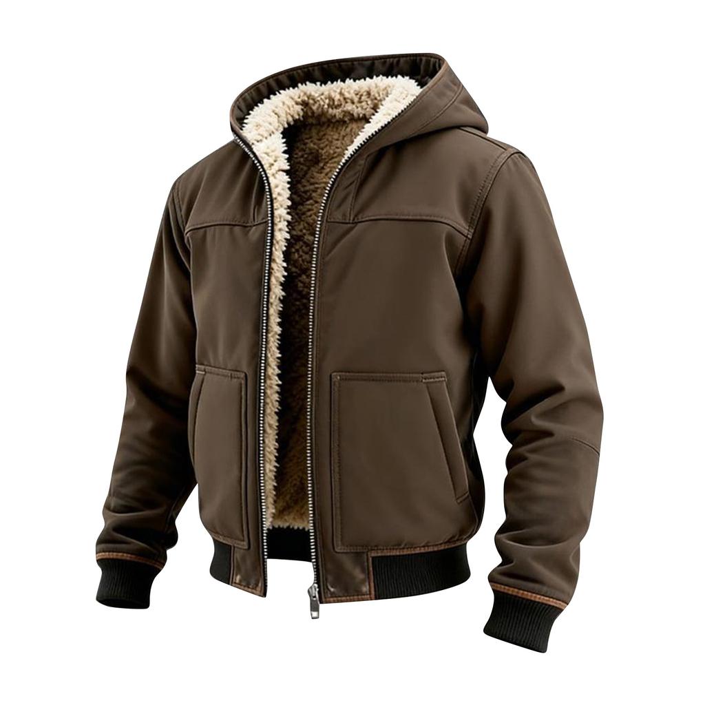 Herr Enfärgad Dragkedjeficka Huvtröja Jacka Kofta Herr Casual Jacka Kofta