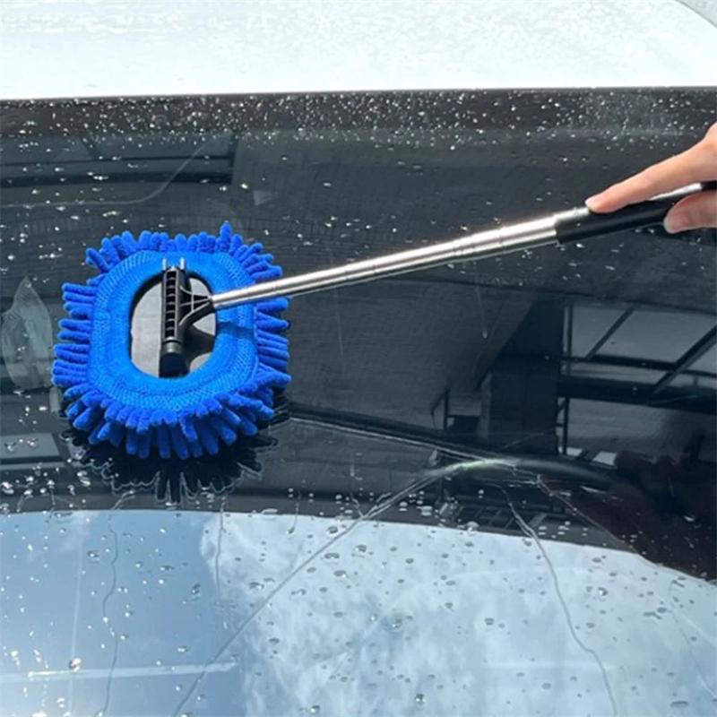 Telescopic Car Cleaning Brush Long Handle Car Wash Mop Microfiber Cleaner Tool