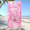 Asciugamano da Spiaggia Personalizzato Corona di Principessa Nome Personalizzato Cuore Rosa Microfibra Asciugamano da Bagno 160x80cm Asciugatura Rapida Piscina