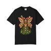Windmill Moth Solarpunk Tattoo T-Shirt Black Front Print Comfort Colors 1717