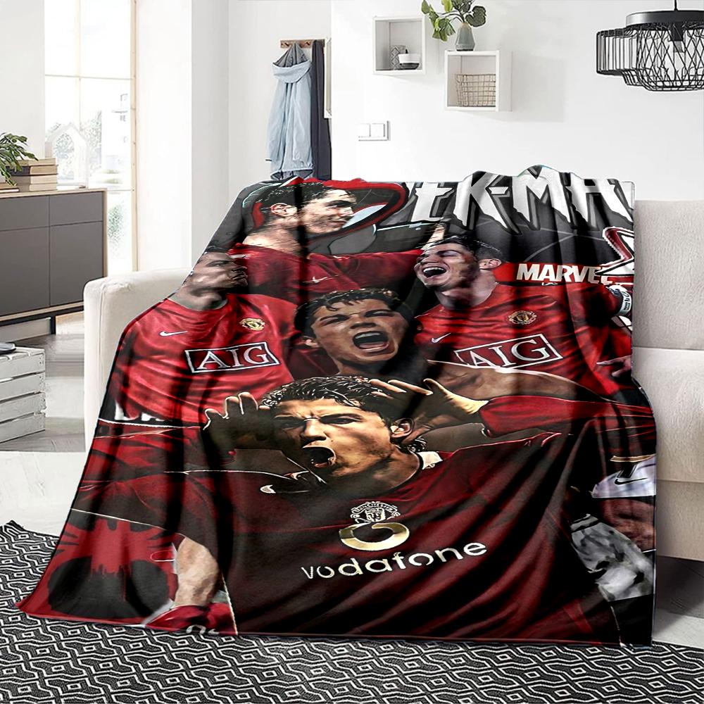 Football Celebration Moment printed flannel breathable and warm blanket, a stylish home gift, suitable for home, office and bedspread use. 0713a6