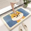 Cartoon Flocked Bath Mat Cute Animal Super Fiber Thickened Plush Bathroom Carpet Water-absorbent Anti-slip Bath Rug