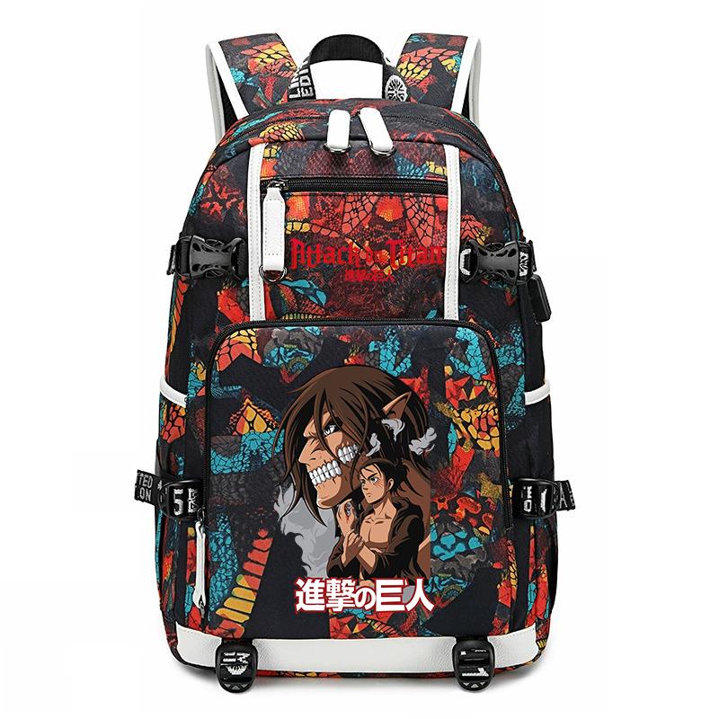 Attack On Titan Print School Backpack Large Capacity Casual Daypack for Boys Girls