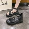 Roman sandals women's 2025 summer outer wear gentle small fragrant style with skirt small height increase muffin platform sandals