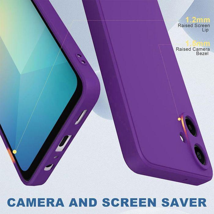 Coque de Protection - BOOLING - Samsung Galaxy A07 - Silicone Liquide Léger Antichoc Violet Foncé