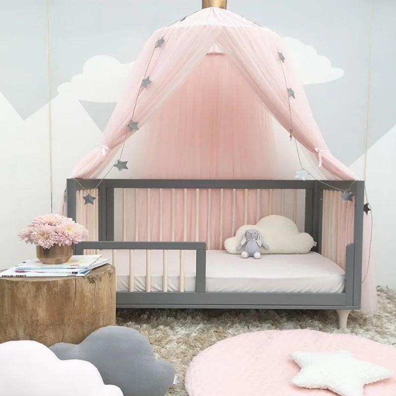 Round Dome Mosquito Net Bed Canopy Curtains for Baby Bedroom Decoration, Elegant Play Tent Netting for Kids Child Bedding