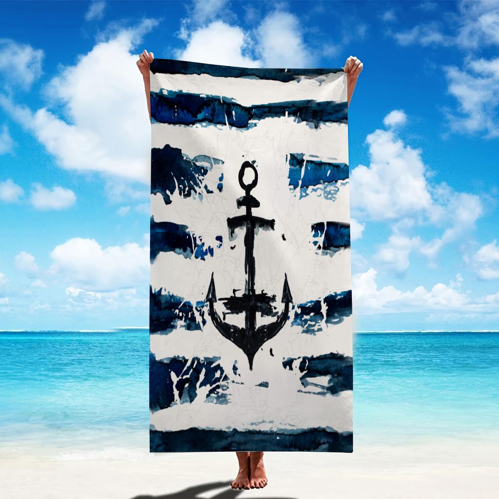 Serviette de Plage en Microfibre Impressions Exquises Fine Séchage Rapide Absorbante Serviette Surdimensionnée pour Plage Natation Camping Yoga Bain Sports