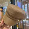 Women's Vintage PU Leather Octagonal Hat