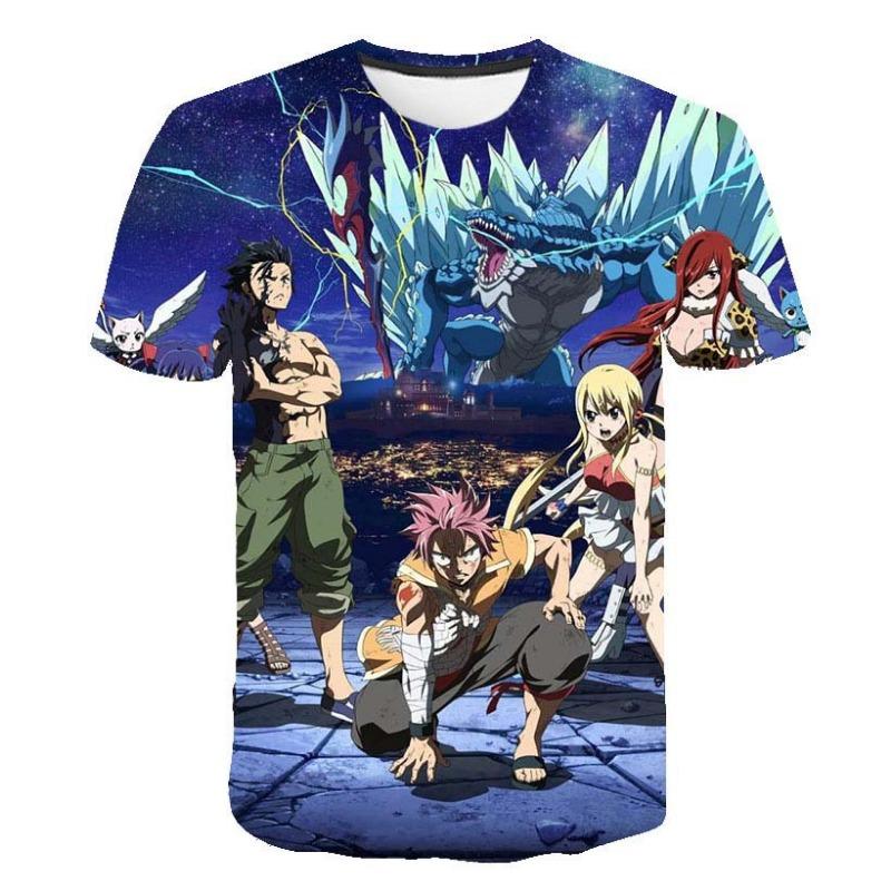 European and American Trendy New One Piece Rubber Man Luffy 3D Digital Printed Cartoon Cool Boy T-shirt