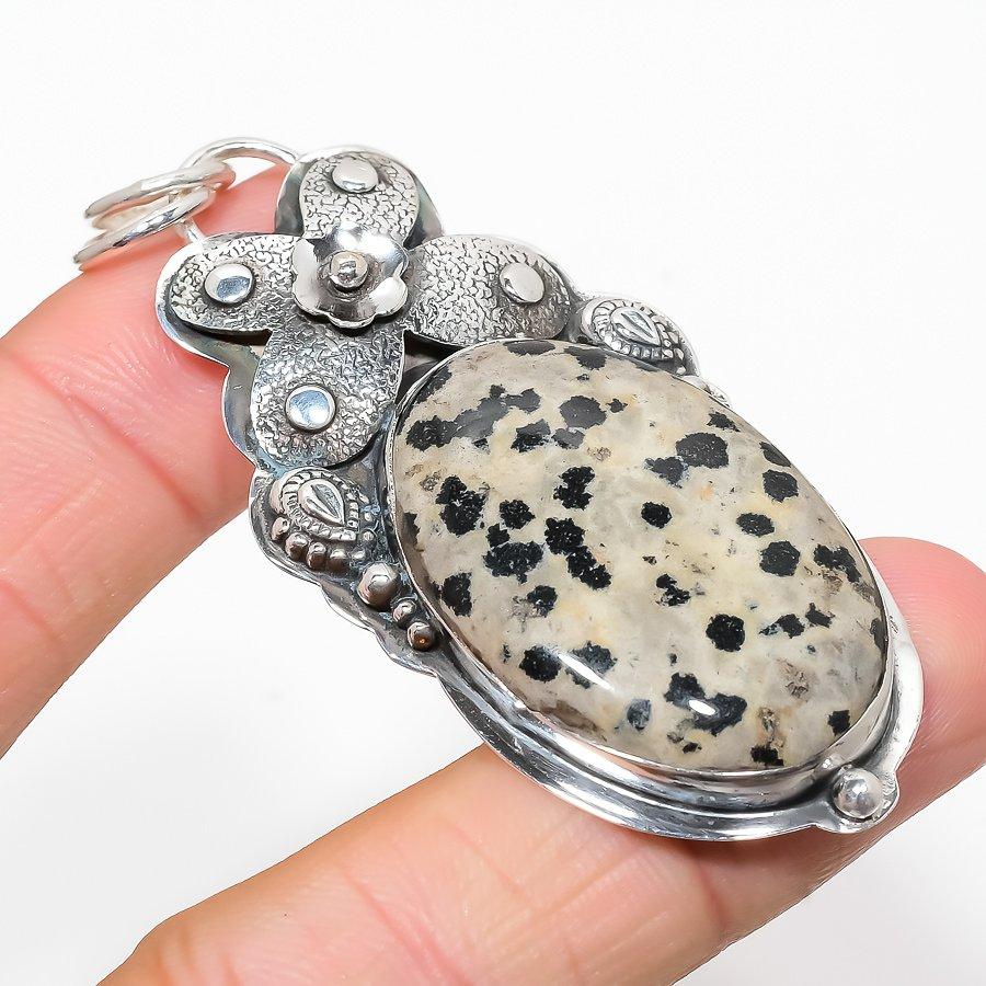 

Dalmation Jasper Gemstone Handmade Ethnic Jewelry Pendant 2.80 VR-109