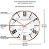 Luxury Wall Clock, Marble Design - 12 Inch (Rosegold Metal Frame & Hands)(Silent Sweep Noiseless Technology) (White)-Analog