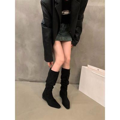 Thick Heel Western Cowboy Retro Boots Women's Shoes 2024 New Autumn and Winter Piled Boots Long Knight Boots