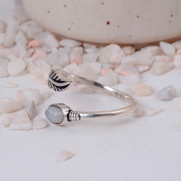 Labradorite Silver Plated Marquise Ring | Vintage Boho Brass Jewelry | Mystical Stone Gift for Her