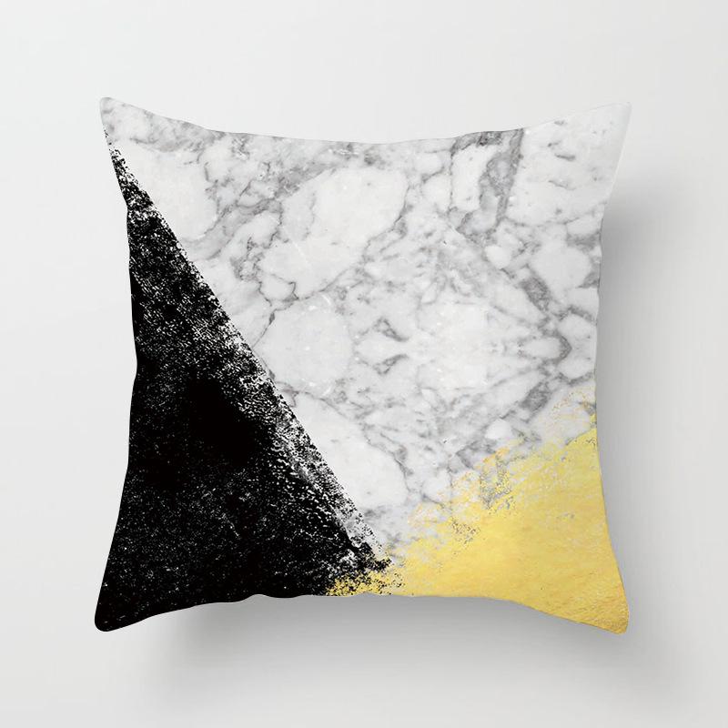 Home Products New Black Geometric Sofa Pillow Cushion Cover Digital Printing Office Cushion Cover