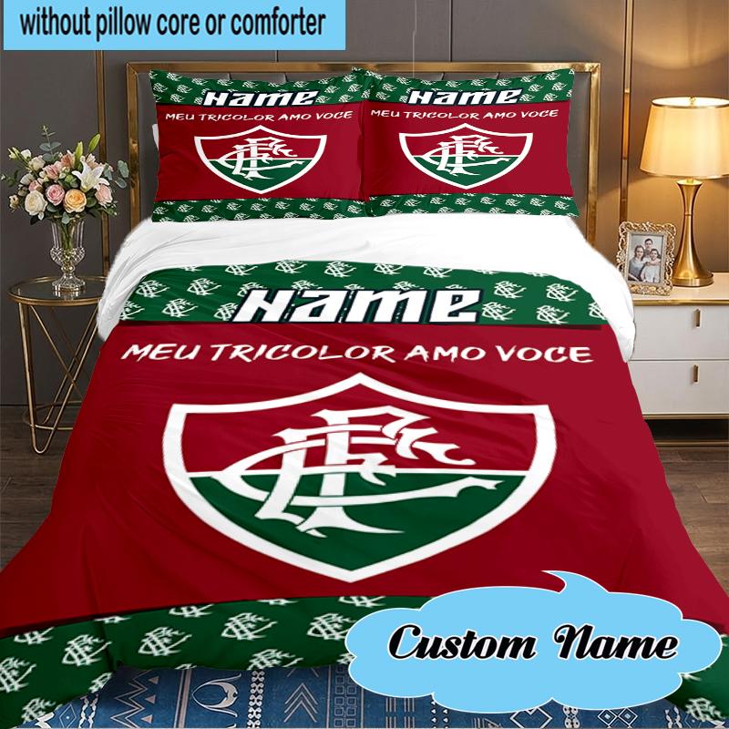 Custom Name Love Fluminense Bedding Set 3pcs, Bedding Set Including 1pc Duvet Cover And 2pcs Pillowcases for Bedroom, Dormitory Gift