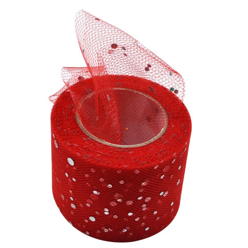 25Yards Baby Shower Glitter Sequin Tulle Roll Fabric Spool Tutu Party Birthday Gift Wedding Decoration Favors Event Supplies