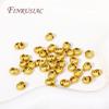 50/100Pcs 3/4MM Copper Open Crimp Bead Covers Fittings 18K Gold Plated Round Covers Crimp End Beads Supplies For Jewelry