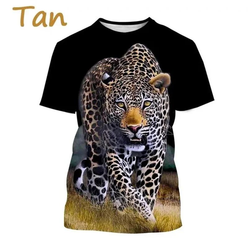 Cheetah 3D T-shirt Printed Series T-shirt Men's and Women's Casual Street Large Short Sleeve Comfortable Breathable Top T-shirt