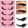 XF 5 Pairs Fox Eye Lashes 3D Silk Fluffy Faux Mink False Cat Eyelashes Custom Packaging Box with Private logo