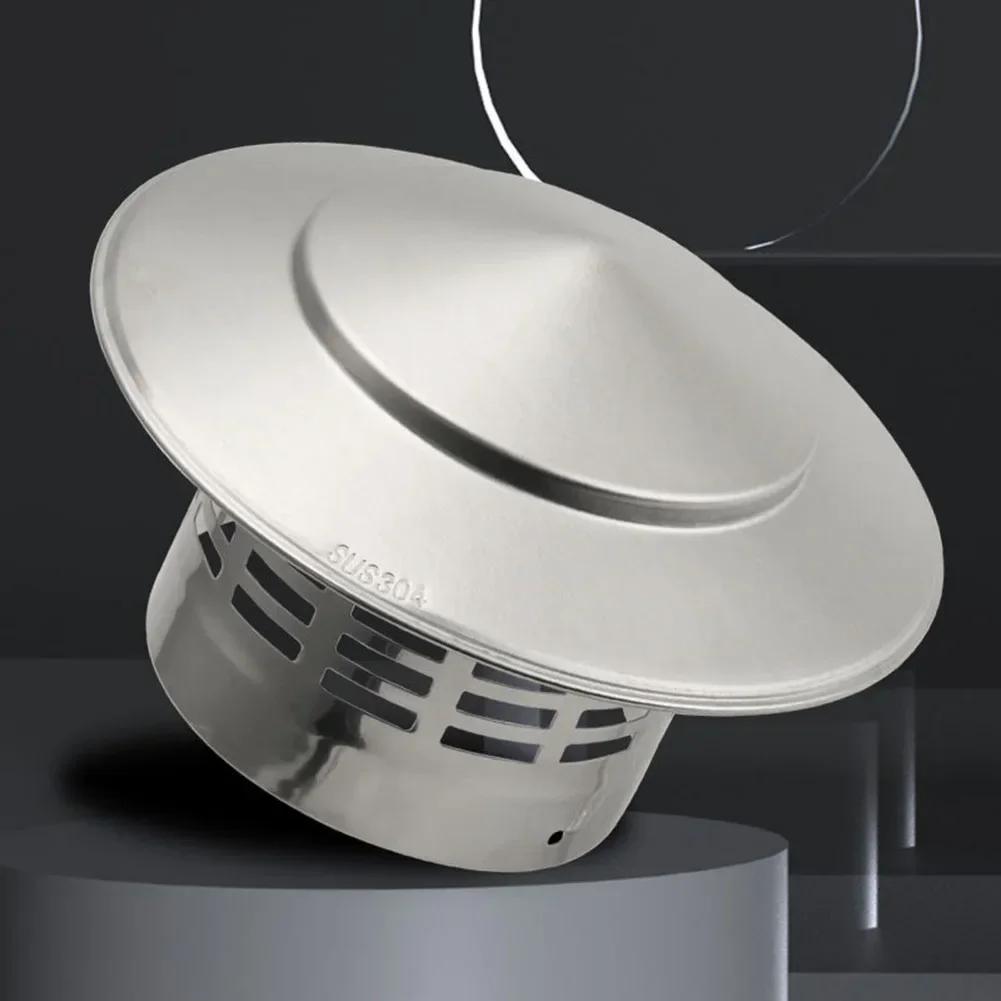 Stainles Steel Chimney Cap Exterior Wall Fresh Air Outlet Roof Pipe Exhaust Hood Ultralight Rain Cap 75mm/110mm/160mm/200mm