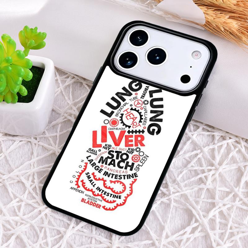 Medical Human Organs Brain Kidney Art Shockproof Phone Case for iPhone 17 Air 16e 15 11 12 14 13 Pro Max Cover Coque
