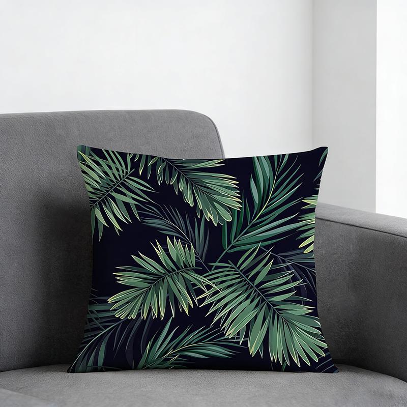 Tropical Rainforest Leaf Buttfly Geometric Abstract Cushion Cover Peach Skin Throw Pillowcase Living Room Home Decor Pillow Case