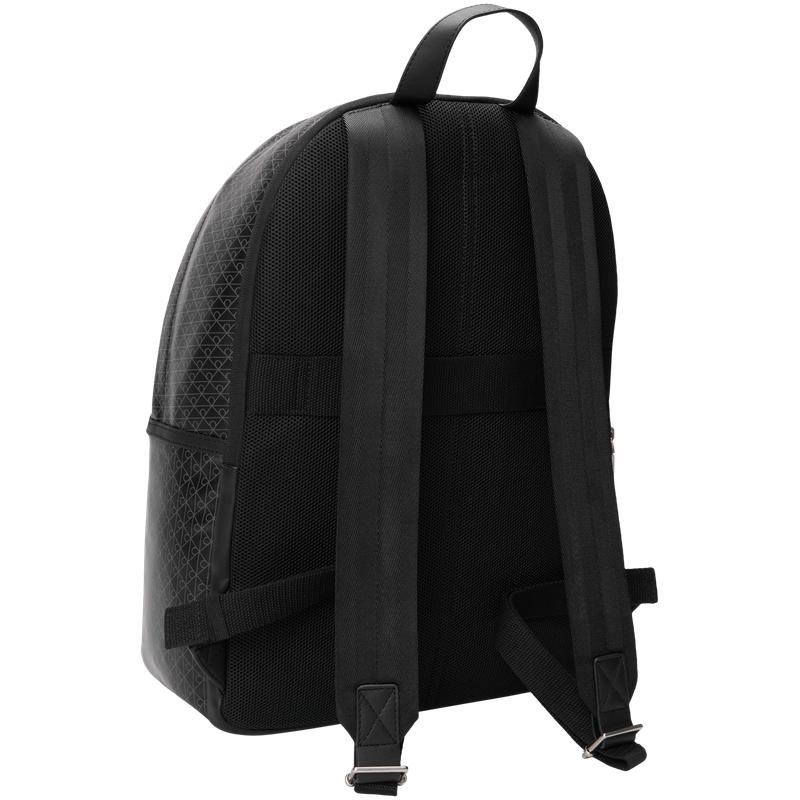 Calvin Klein Commuter Campus Style Monogram Print Large Capacity Fabric Backpack Men Backpack Space-Black 4D3313G-UB1