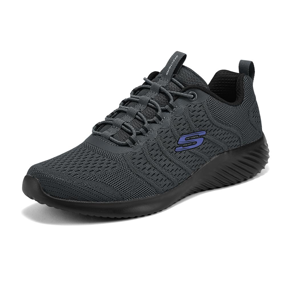 Skechers Bounder Sports Fashion Versatile Summer Breathable Lightweight Running Shoes Low-Top Men Sneaker Gray Black 8790305-CCBK