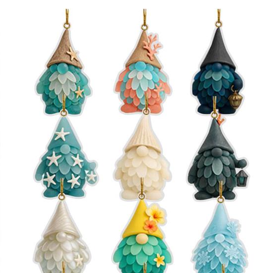 Seaglass Gnome Advent Calendar Box 24 Days Christmas Countdown Calendar with 24 Handmade Sea