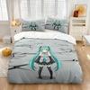 3D Print Japanese Cartoon Kawaii H-Hatsune M-Miku Bedding Set 2/3piece Duvet Cover Pillowcase for Teen Girls Room Decor Gifts
