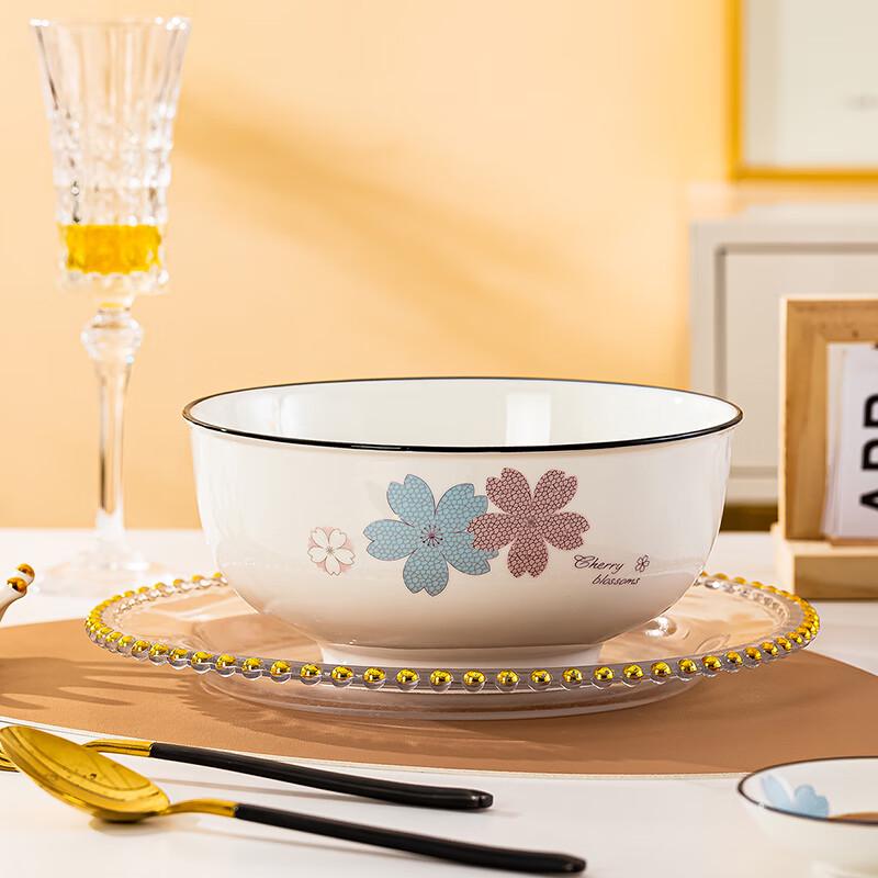 Haoya Jingdezhen Floral Ceramic 8-inch Soup Bowl