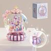 Fairy Tale Crystal Ball Castle Blocks Pink Puzzle Toy Magical Orb Floral Gift for Girls Birthday Christmas Gift for Youngster