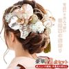 Hair Accessory Set Featuring Phalaenopsis and Mizuhiki Suitable for and Other Japanese or 18-piece Orchids, Gypsophila, Strings. Coming-of-age