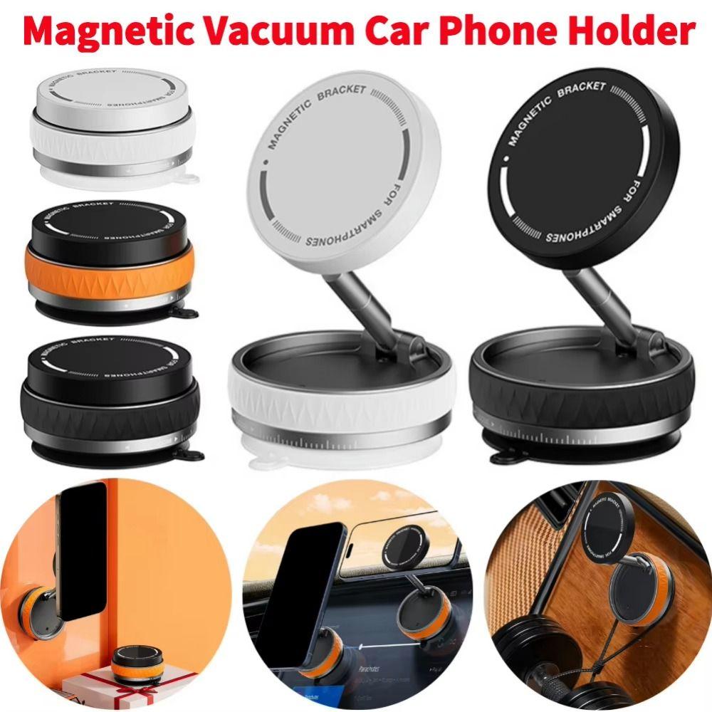 

Dual 180° Adjustable Angles Magnetic Car Mount Hands-Free Folding Vacuum Suction Stand Smartphone чорний
