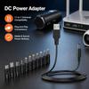 11-in-2 DC 5.5x2.1 To USB Adapter Set – 5.5x2.5 Male Converter Kit for Power Supply