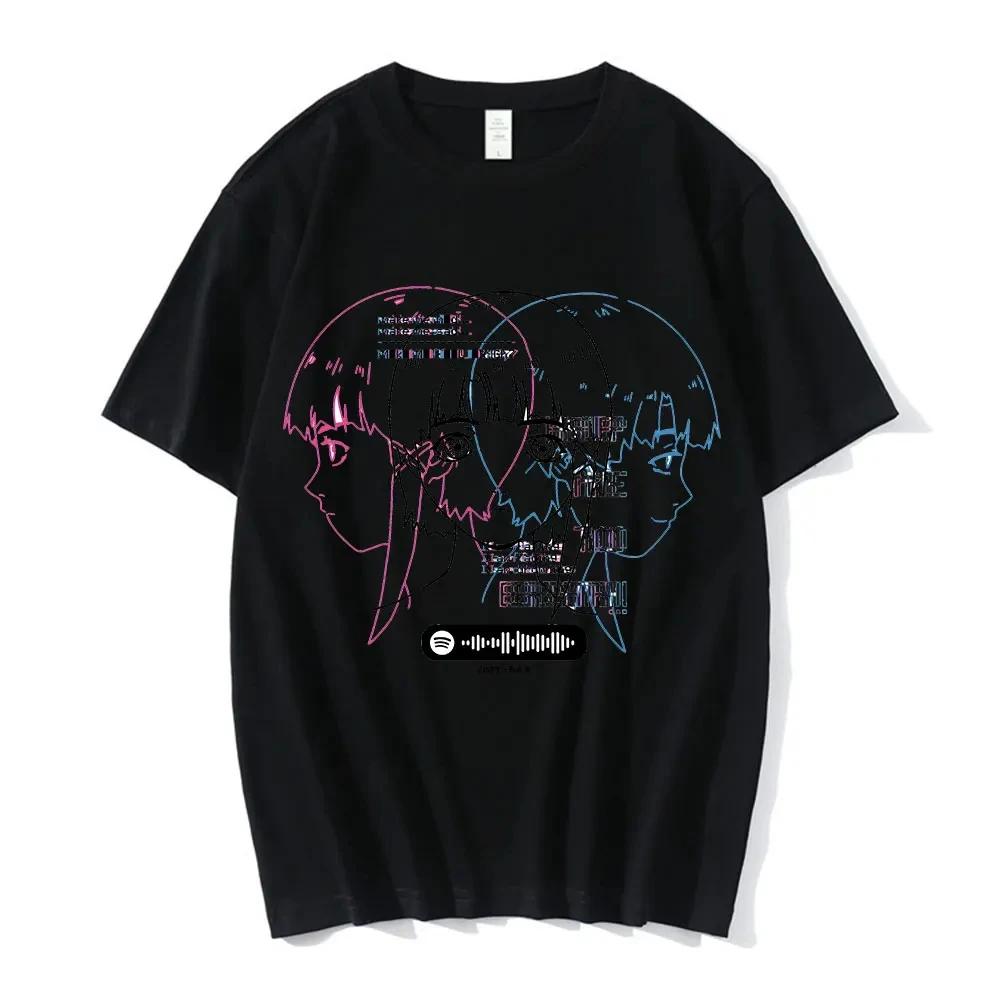 2025 Summer Sci Fi Anime T Shirt Serial ExperiUnisexts Lain Iwakura Graphic Tee Unisex Women Unisex 100 Pure Cotton Printed Tshirt