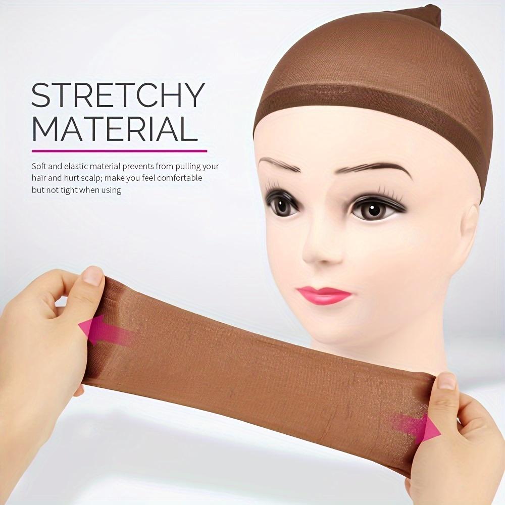 20 Stück Perückenkappen, Strumpf-Perückenkappen, rutschfeste, dehnbare Nylon-Perückenkappen für Frauen, weich und atmungsaktiv, geschlossenes Ende