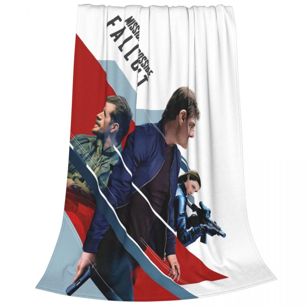 Mission Impossible Movie Blanket Fleece Spring Autumn Tom Cruise Multi-function Thin Throw Blankets for Bed Travel Bedspread