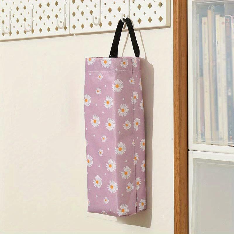 1pc Plastic Bag Storage Box, Foldable Garbage Bag Hanging Storage Bag Garbage Bin Rack Organizer, Household Food Bag Storage Box