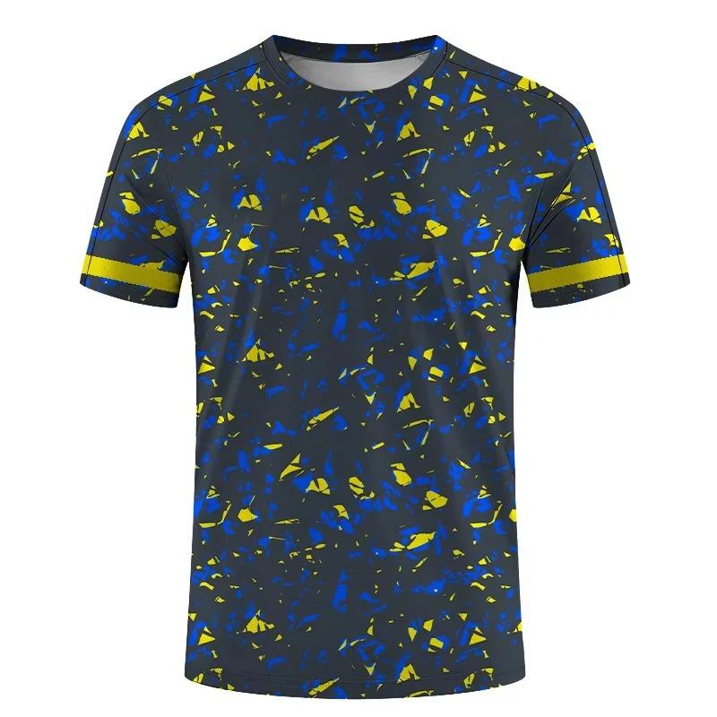 Einfache Mode Sport T-Shirts für Herren Sommer Outdoor Kurzarm Bedruckte T-Shirts Lässig Locker Laufen Fitness T-Shirts Oberteile
