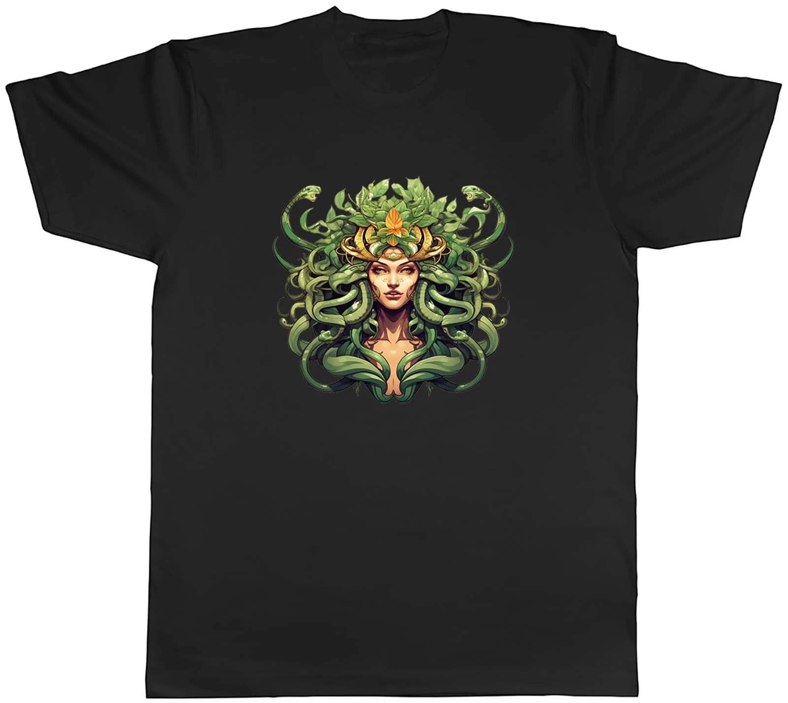Medusa Snake Head Mens T-Shirt Greek Mythology to Stone Tee Gift S