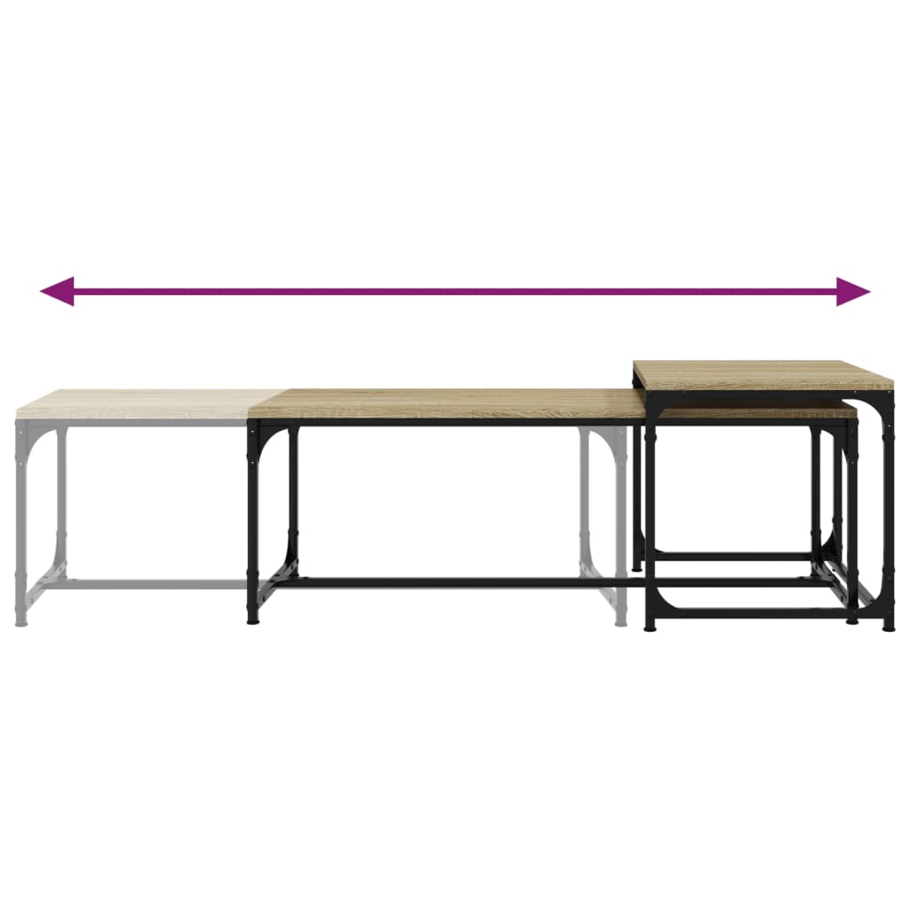  Coffee Tables, 2 Pcs., Sonoma Oak, Wood-based Material