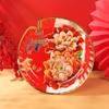 Auspicious Red Gold-Rimmed Fruit Plate, 26x26cm (Pack of 10)