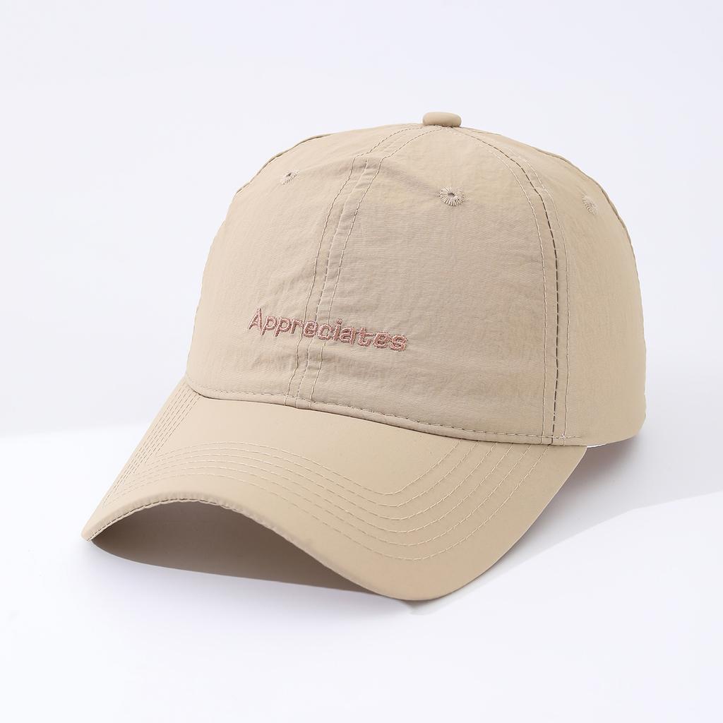 Simple embroidery letter baseball cap - summer lightweight breathable quick-drying sun protection hat for outdoor leisure use